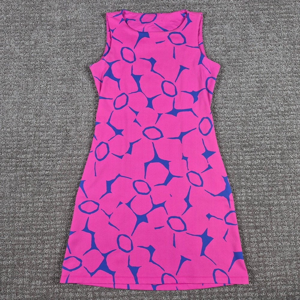 Mahi Gold Dress Womens XS Pink Blue Ryder Shift Geometric Sleeveless Nautical